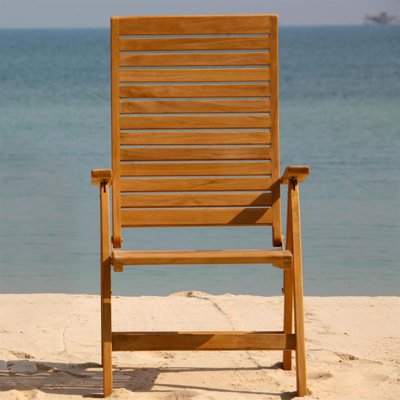 Trent high-back chair - certified teak GRADE A + brass fittings