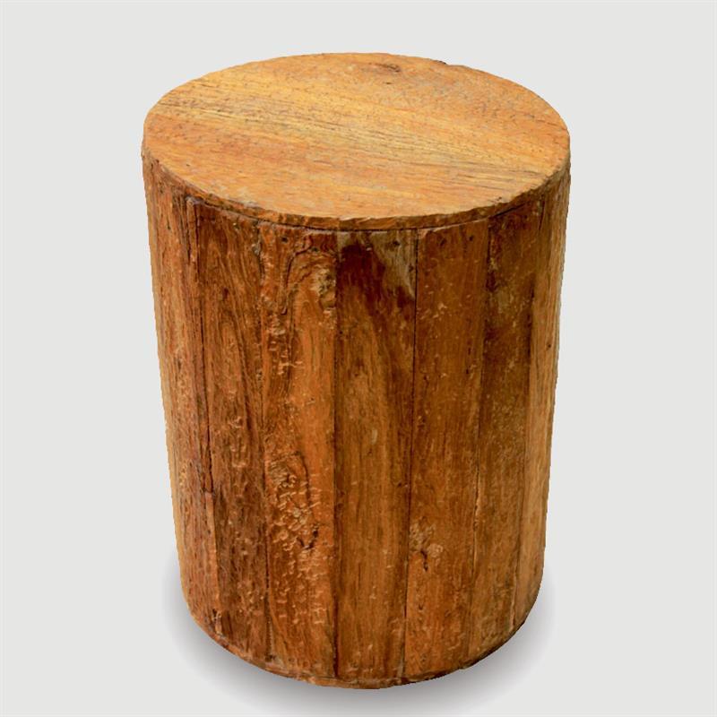 Teak stool "Cylinder"