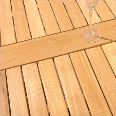Table à manger Hampton 200 x 100 x 76 cm en teck avec pieds de table 9x9 cm réglables en hauteur