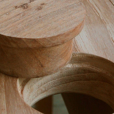 Table à manger Hampton 85 x 85 x 76 cm en teck avec pieds de table 9 x 9 cm réglables en hauteur