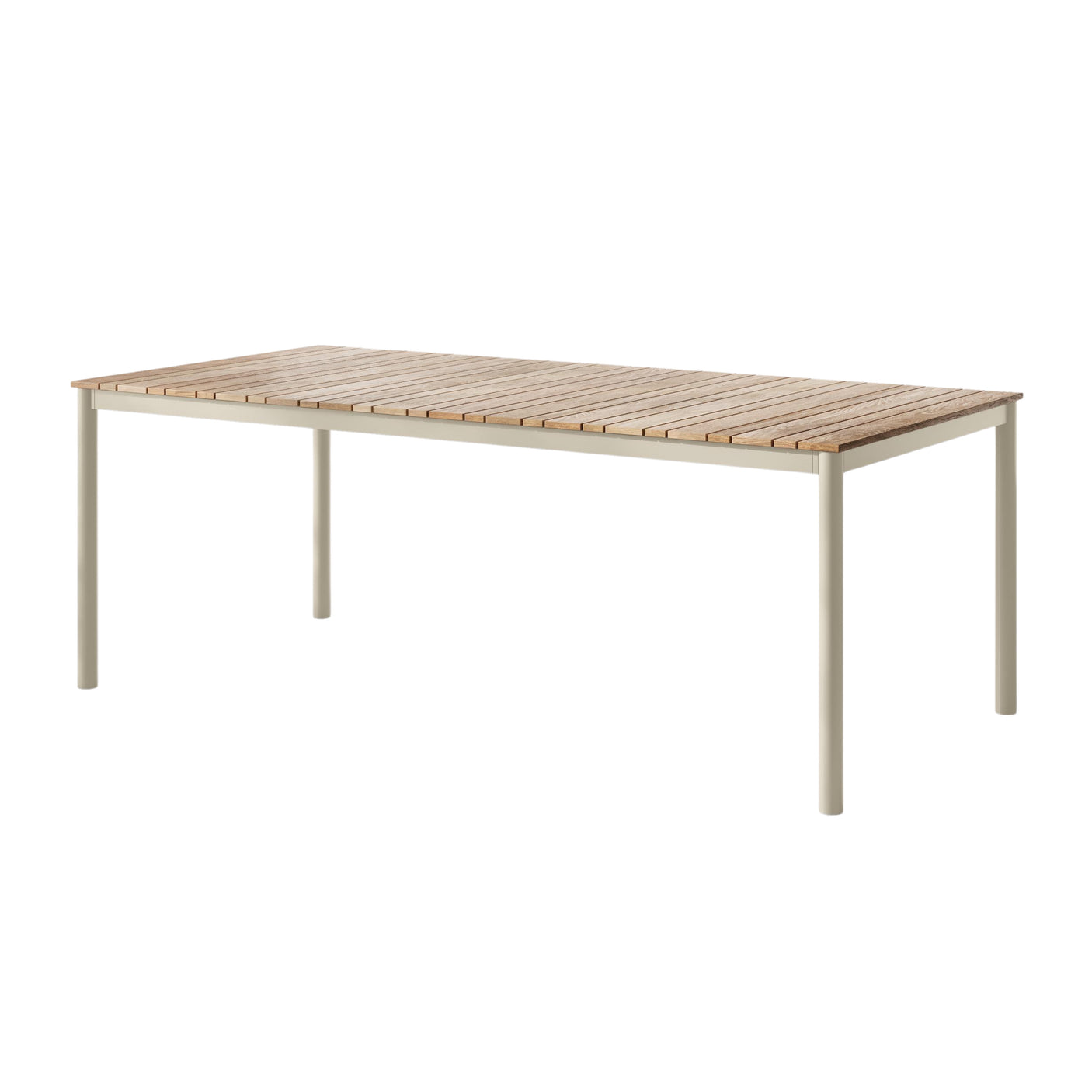 Mood Nova Tisch 219x100cm  Sandy Grey Aluminium pulverbeschichtet mit Teaktischplatte