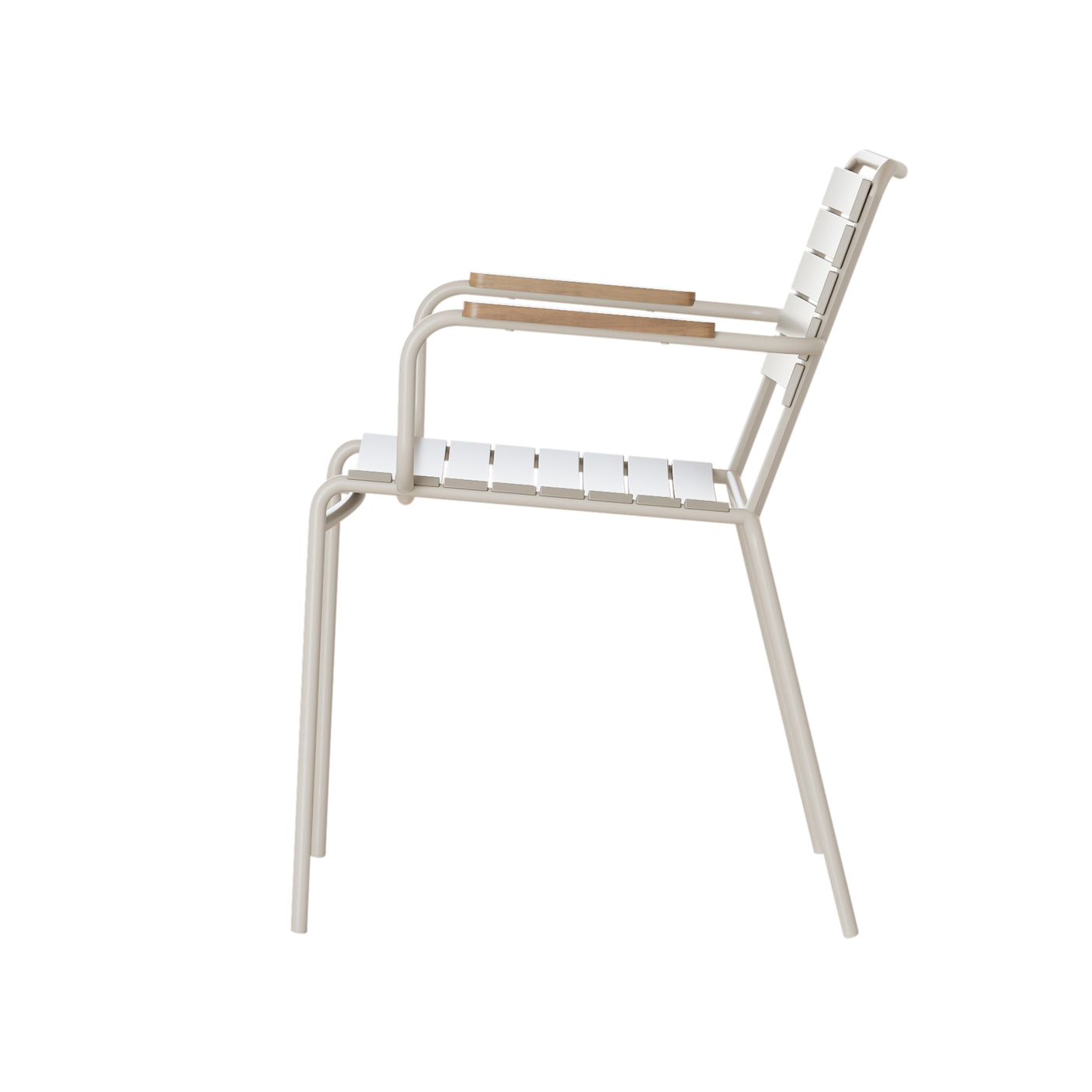 Matic Stapelstuhl Sandy Grey/Sandy Grey Teak Grade A mit Aluminium pulverbeschichtet