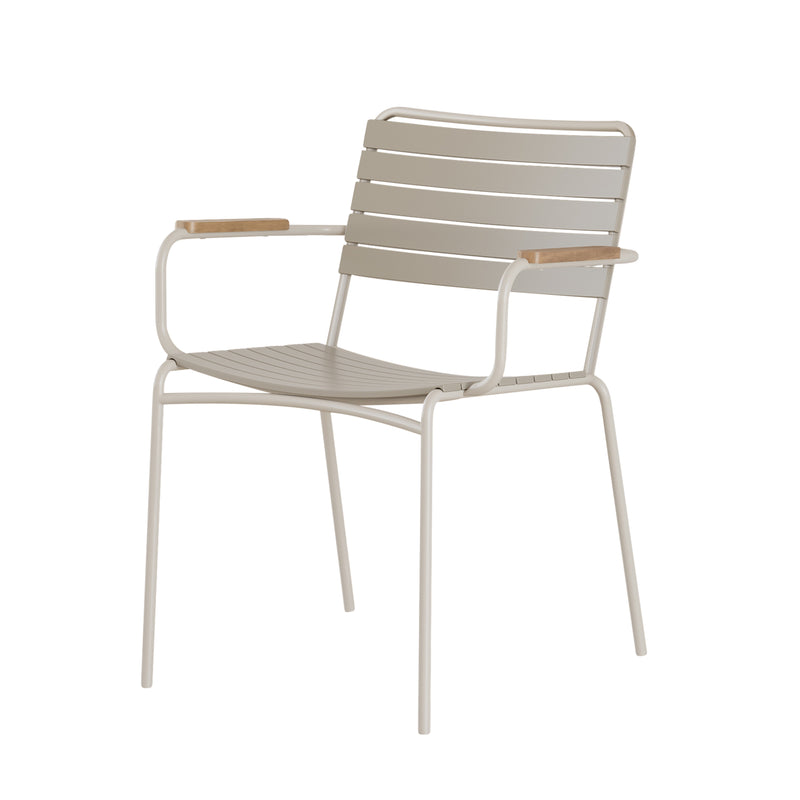 Matic Stapelstuhl Sandy Grey/Sandy Grey Teak Grade A mit Aluminium pulverbeschichtet