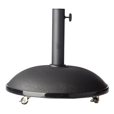 Pied de parasol rond Cinas Basic 50 kg, béton thermolaqué noir