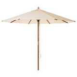 Cinas Sonnenschirm Capri 300cm rund Naturweiß - Hartholzgestell im Teak Look mit Kunstharzköpfen