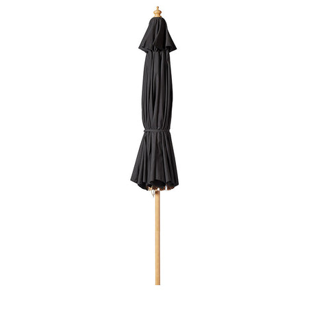 Cinas Sonnenschirm Capri 300cm rund Schwarz - Hartholzgestell im Teak Look mit Kunstharzköpfen