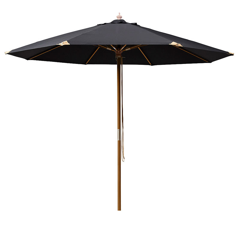 Cinas Sonnenschirm Capri Nero 300cm rund Schwarz - Hartholzgestell im "Black-Look" mit Kunstharzköpfen