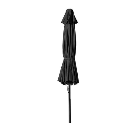 Cinas Sonnenschirm Capri Nero 300cm rund Schwarz - Hartholzgestell im "Black-Look" mit Kunstharzköpfen