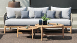 Aspen Sofatisch niedrig und rund 60 cm zertifiziertes Plantagenteakholz Grade A