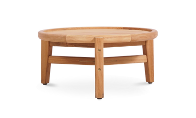 Aspen Sofatisch niedrig und rund 60 cm zertifiziertes Plantagenteakholz Grade A