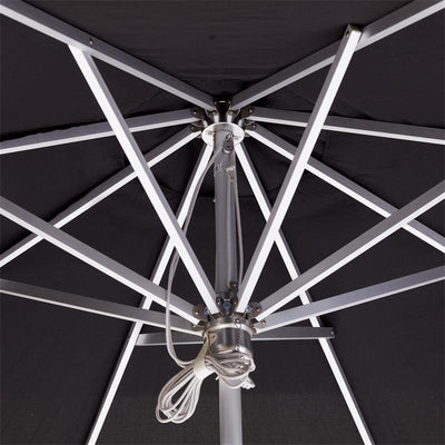 Parasol Cinas Antibes 330 cm rond - structure en aluminium avec toile noire