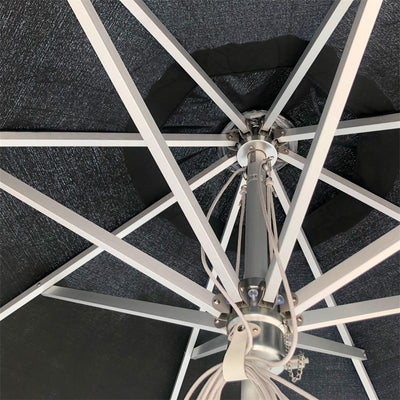 Parasol Cinas Antibes 330 cm rond - structure en aluminium avec toile noire