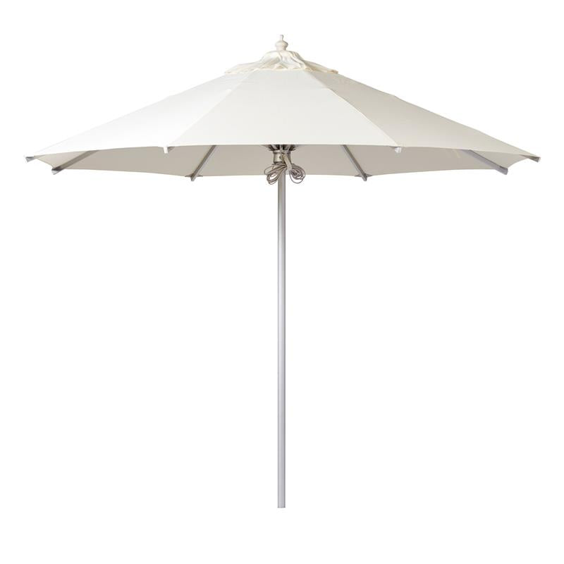 Parasol Cinas Antibes 330 cm rond - structure en aluminium avec toile blanche naturelle