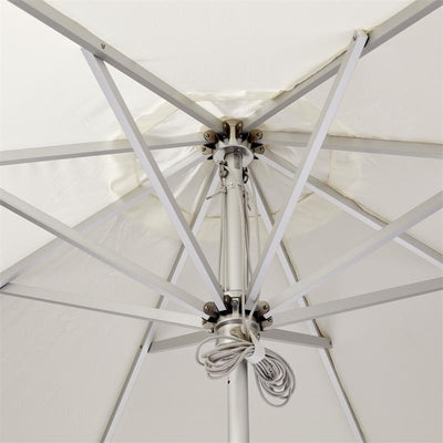 Parasol Cinas Antibes 330 cm rond - structure en aluminium avec toile blanche naturelle
