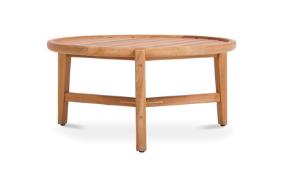 Aspen Kaffeetisch rund 80 cm zertifiziertes Plantagenteakholz Grade A