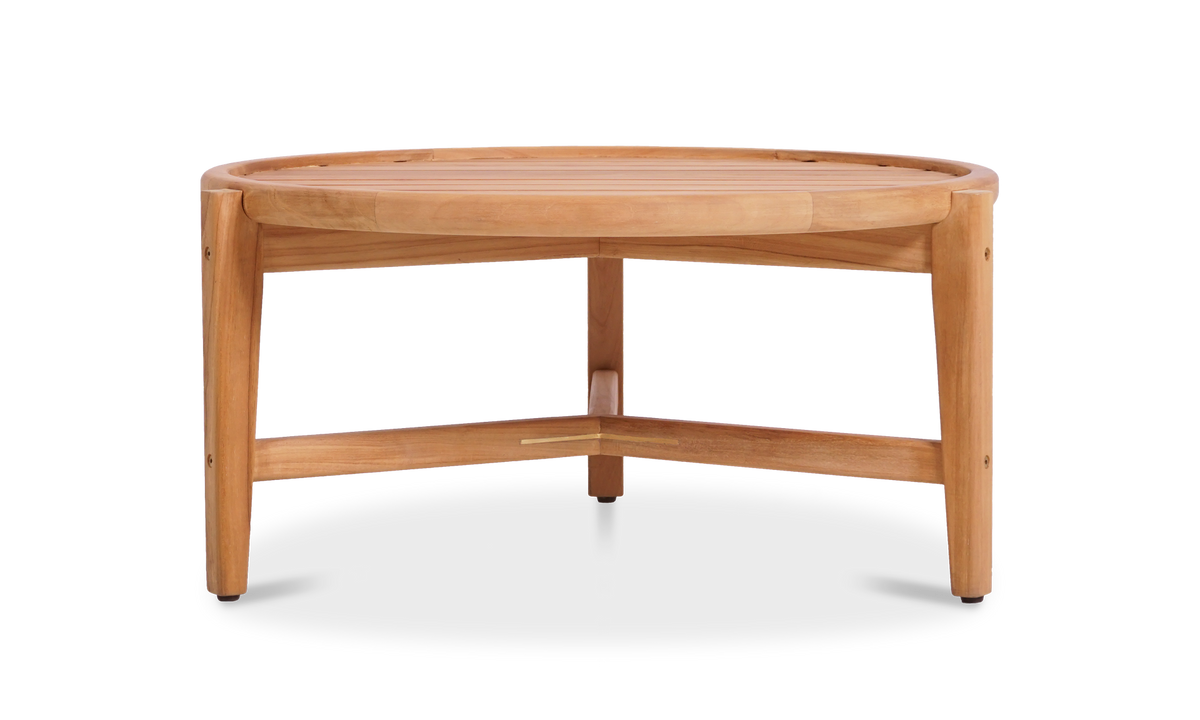 Aspen Kaffeetisch rund 80 cm zertifiziertes Plantagenteakholz Grade A