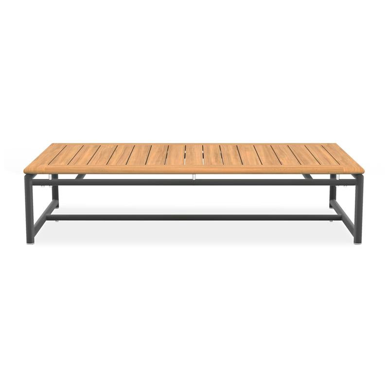 Table basse Gazelig 130x70x30cm - aluminium + teck certifié GRADE A