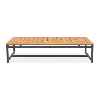 Gazelig Kaffeetisch  130x70x30cm - Aluminium + Zertifiziertes Teak GRADE A