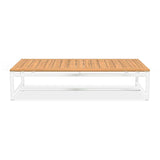 Table basse Gazelig 130x70x30cm - aluminium + teck certifié GRADE A
