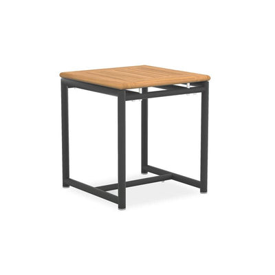 Gazelig Beistelltisch  45 x 45 x 50 cm - Alu pulverschichtet + Zertifiziertes Teak GRADE A