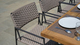 Vineyard dining table 300x100x75 aluminum - Recycle Teak with aluminum frame plate 5cm