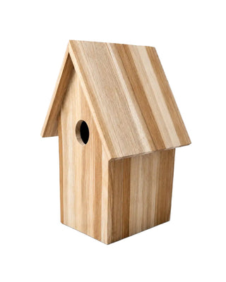 Vogelhaus Teak zum Aufhängen - B: 21cm x H: 30cm x T: 19 cm - zertifiziertes Plantagenteakholz