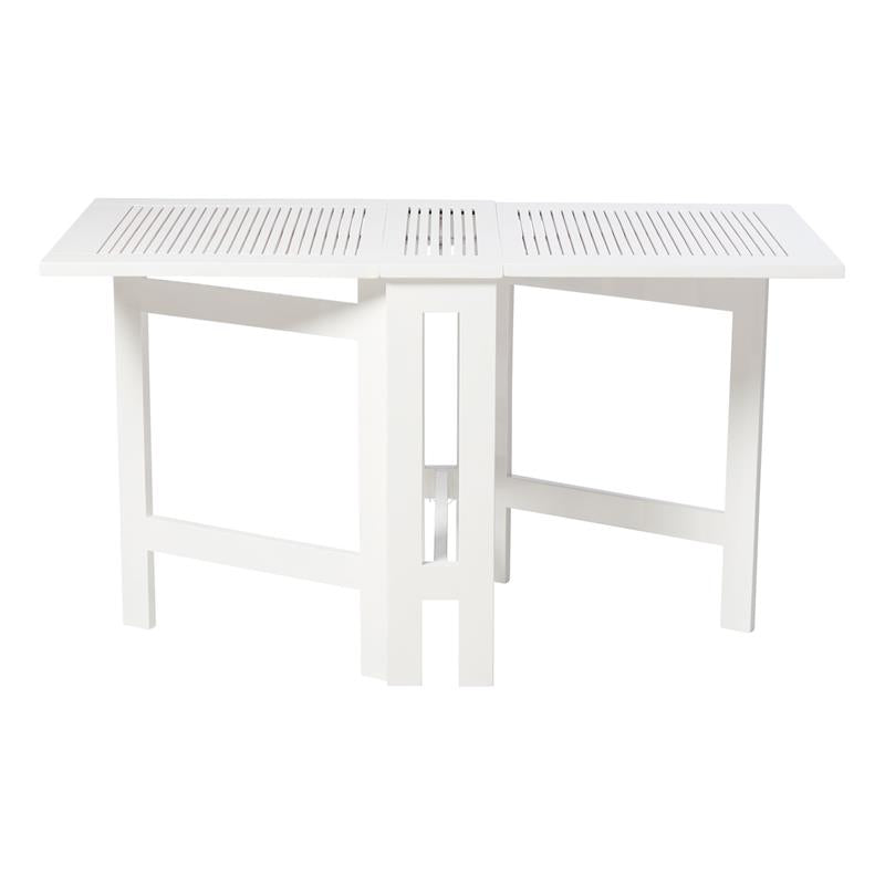 Table de jardin Cinas Butterfly 130 x 65 x 72 cm Bois d'acajou certifié laqué blanc brillant