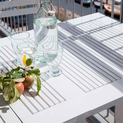 Table de jardin Cinas Butterfly 130 x 65 x 72 cm Bois d'acajou certifié laqué blanc brillant