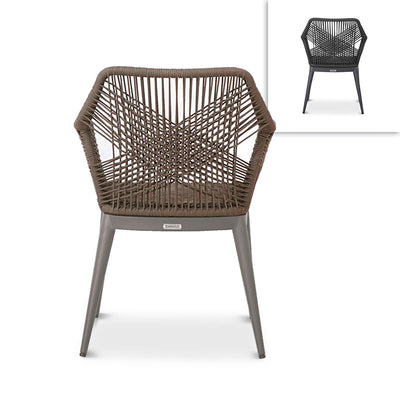 Capri armchair aluminum powder-coated + weatherproof rope