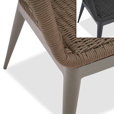 Capri armchair aluminum powder-coated + weatherproof rope