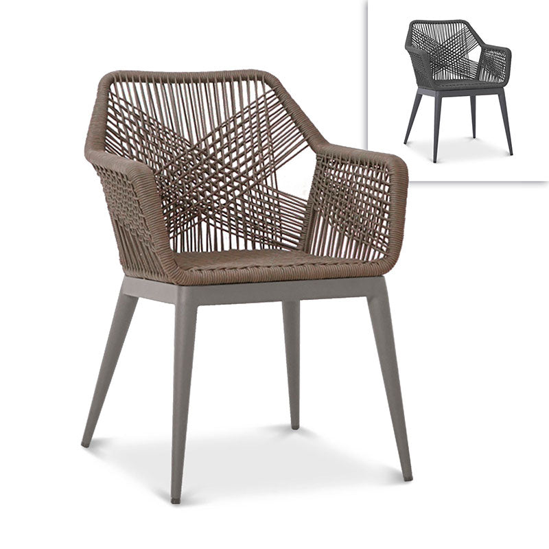 Capri armchair aluminum powder-coated + weatherproof rope