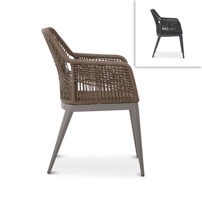 Capri armchair aluminum powder-coated + weatherproof rope