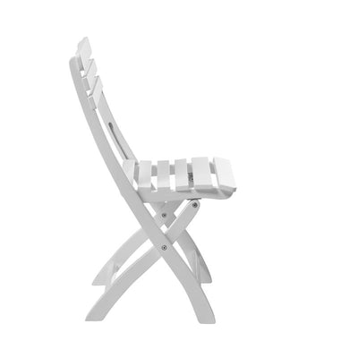 Chaise pliante Cinas Clarish 45x45x83cm - Bois d'acajou certifié, laqué blanc brillant
