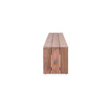 Banc de jardin Clio sans dossier 225 cm teck recyclé brossé et inox