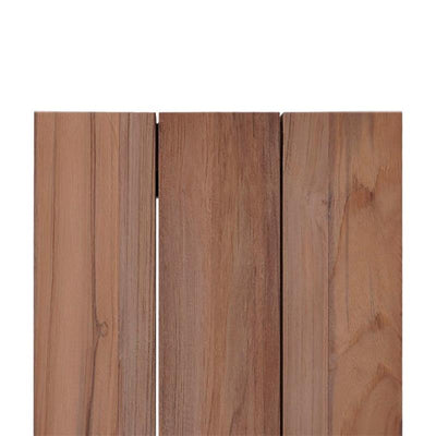 Banc de jardin Clio sans dossier 225 cm teck recyclé brossé et inox
