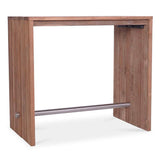 Clio bar table recycled teak brushed and stainless steel