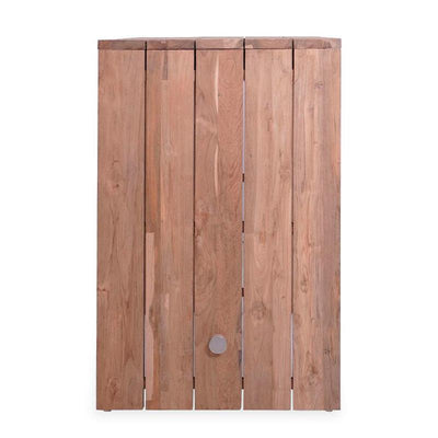 Clio bar table recycled teak brushed and stainless steel