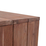 Clio bar table recycled teak brushed and stainless steel