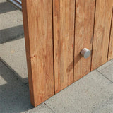 Clio bar table recycled teak brushed and stainless steel
