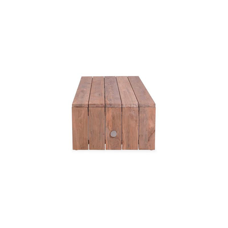 Table basse Clio 120 x 70 x 40 cm teck recyclé brossé et inox