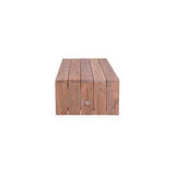 Table basse Clio 120 x 70 x 40 cm teck recyclé brossé et inox