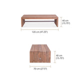 Table basse Clio 120 x 70 x 40 cm teck recyclé brossé et inox