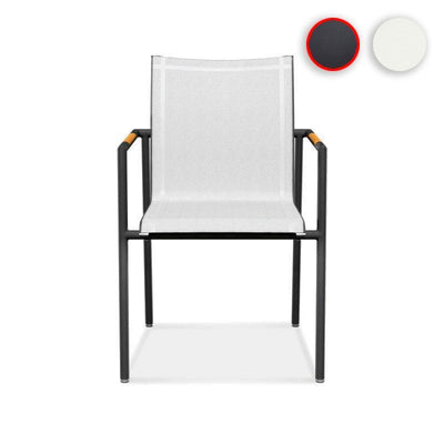 Chaise empilable Dexa en aluminium thermolaqué + revêtement Batyline
