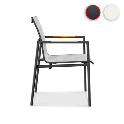 Chaise empilable Dexa en aluminium thermolaqué + revêtement Batyline