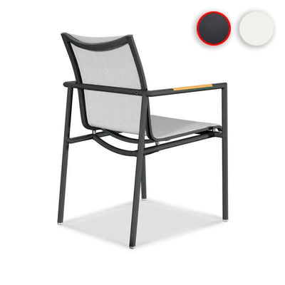 Chaise empilable Dexa en aluminium thermolaqué + revêtement Batyline