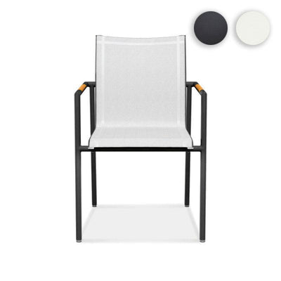 Chaise empilable Dexa en aluminium thermolaqué + revêtement Batyline