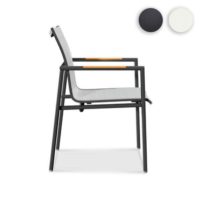 Chaise empilable Dexa en aluminium thermolaqué + revêtement Batyline