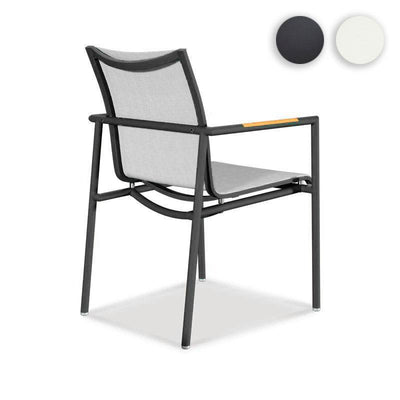 Chaise empilable Dexa en aluminium thermolaqué + revêtement Batyline