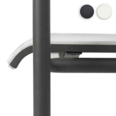 Chaise empilable Dexa en aluminium thermolaqué + revêtement Batyline