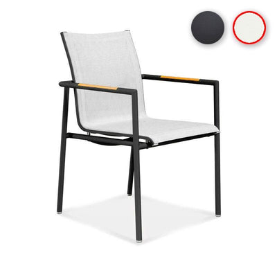 Chaise empilable Dexa en aluminium thermolaqué + revêtement Batyline